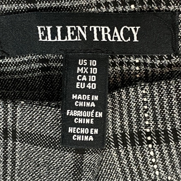 Ellen Tracy Dress Pants Sz 10 Gray Plaid Straight Leg - Picture 9 of 11